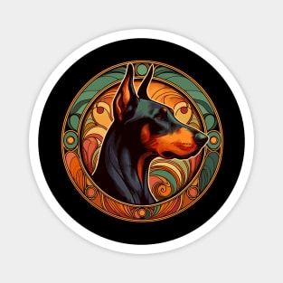 Doberman Dog Lovers Gift - Art Nouveau - Doberman Pinscher Magnet